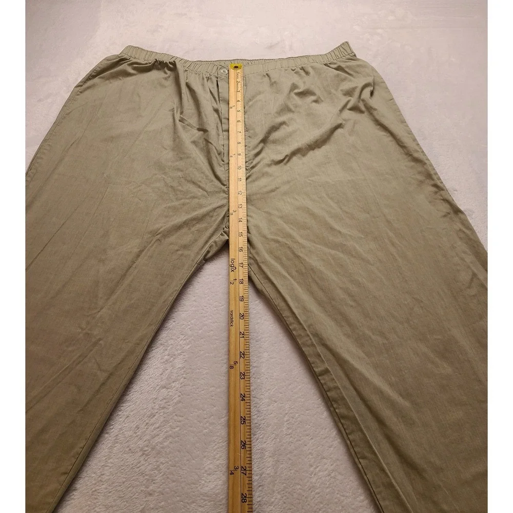 Men's Khaki Tan Pajama Lounge Pants XL 36x28 Elastic Waist Cotton Blend Straight